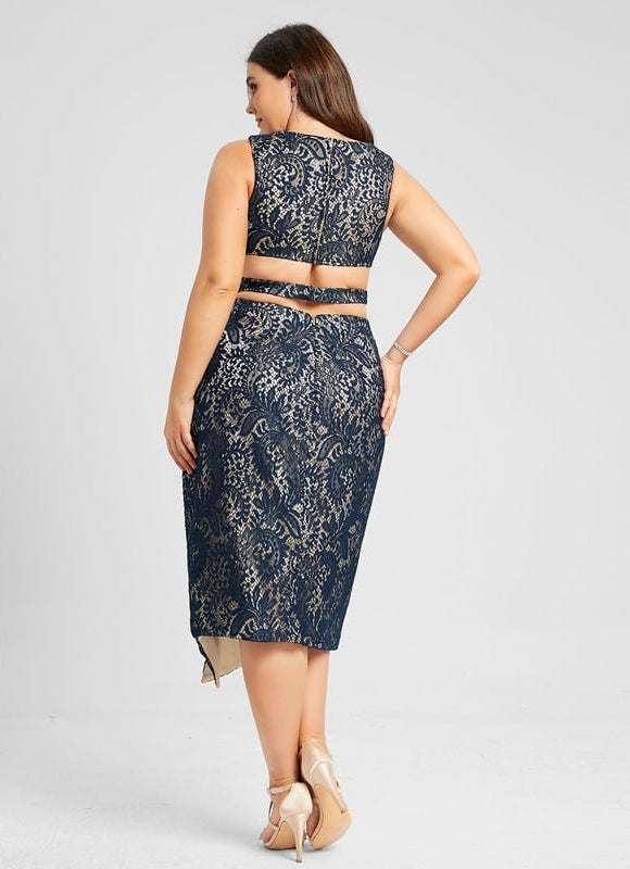 Robe Fourreau Mystère Marine - gallery 5