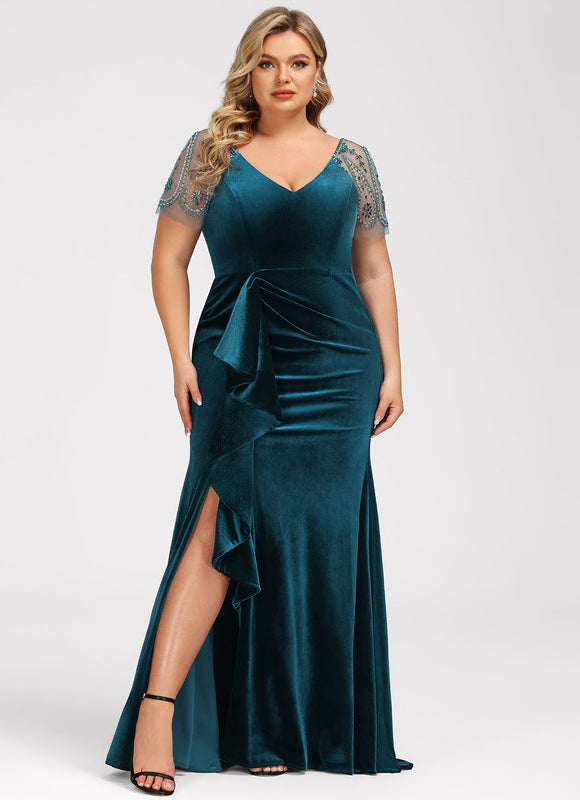 Robe Fourreau Velours Élégant - gallery 8