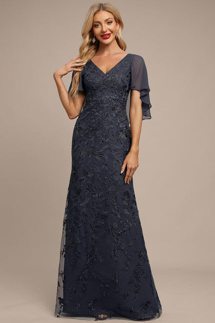 Robe Fourreau Florale Marine - gallery 2