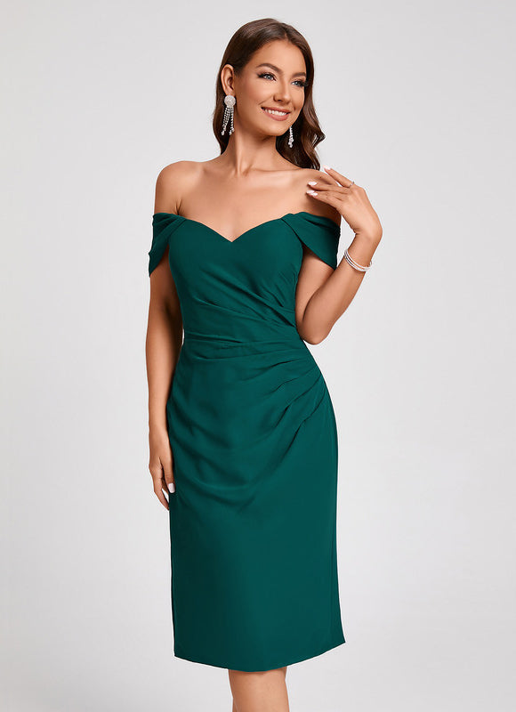 Robe Fourreau Émeraude Drapée - gallery 6