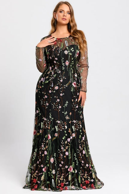 Robe Fourreau Florale Nocturne - gallery 8