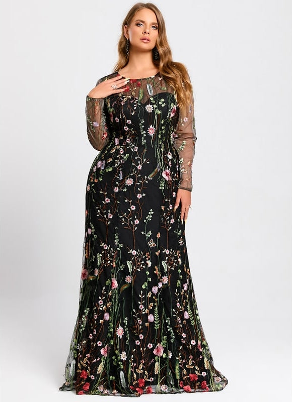 Robe Fourreau Florale Nocturne - gallery 8