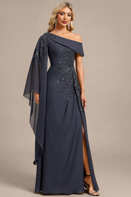 Robe Fourreau Longue Asymétrique Élégante - gallery 5