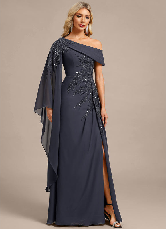Robe Fourreau Longue Asymétrique Élégante - gallery 5