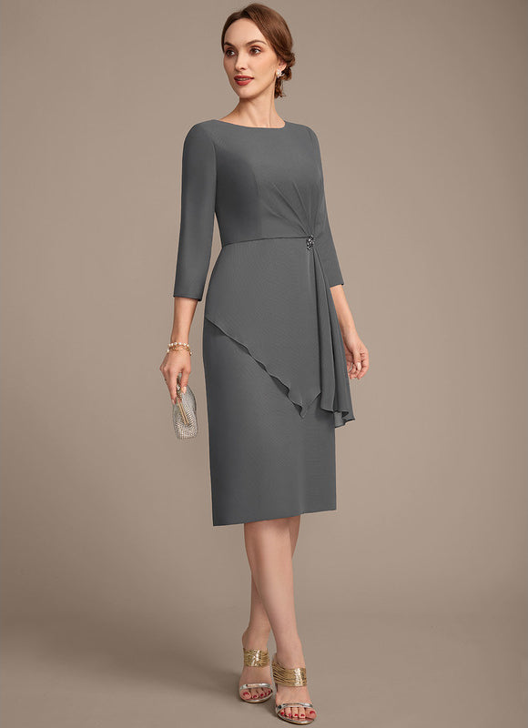 Robe Fourreau Chic Drapé Perlé - gallery 5