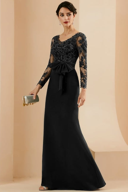 Robe Fourreau Soirée Noire - gallery 1