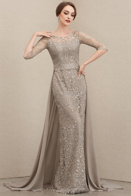 Robe Fourreau Grise Éclatante - gallery 2
