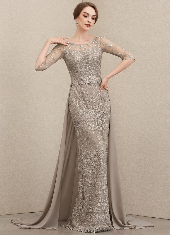 Robe Fourreau Grise Éclatante - gallery 2