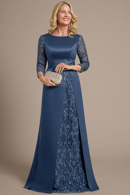 Robe Fourreau Satinée Brodée - gallery 2