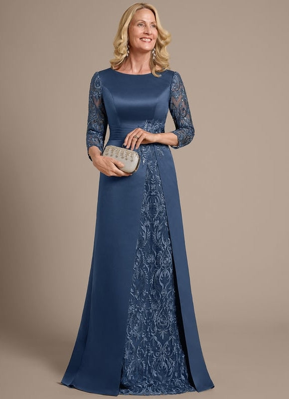 Robe Fourreau Satinée Brodée - gallery 2