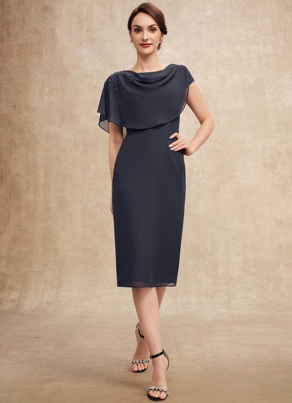 Robe Fourreau Élégante Grise - gallery 2