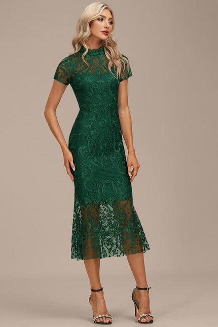 Robe Fourreau Émeraude Enchantée - gallery 3