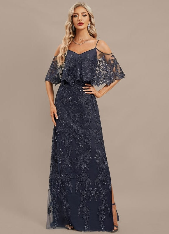 Robe Fourreau Soirée Dentelle - gallery 1