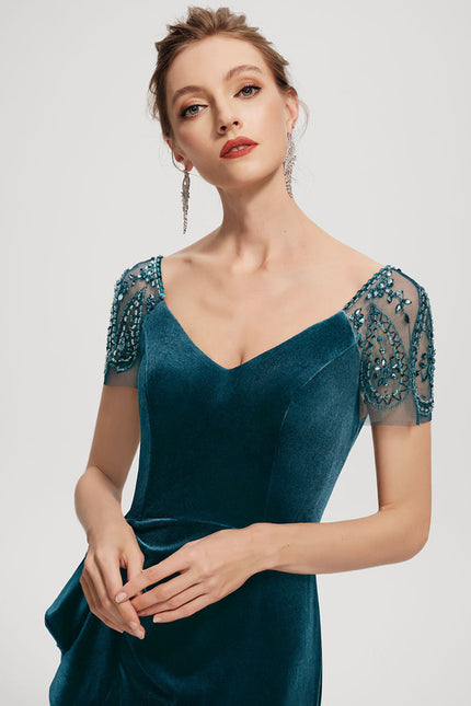 Robe Fourreau Velours Élégant - gallery 5