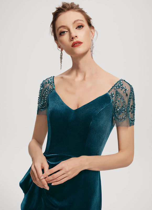 Robe Fourreau Velours Élégant - gallery 5