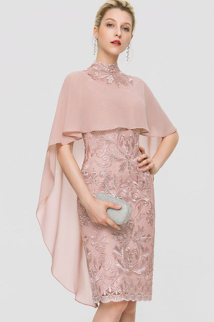 Robe Fourreau Rose Velouté