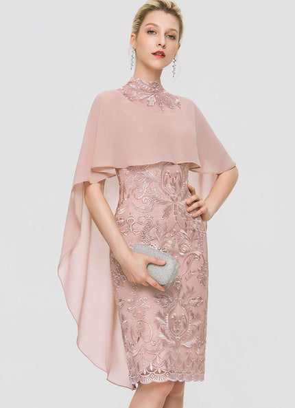 Robe Fourreau Rose Velouté