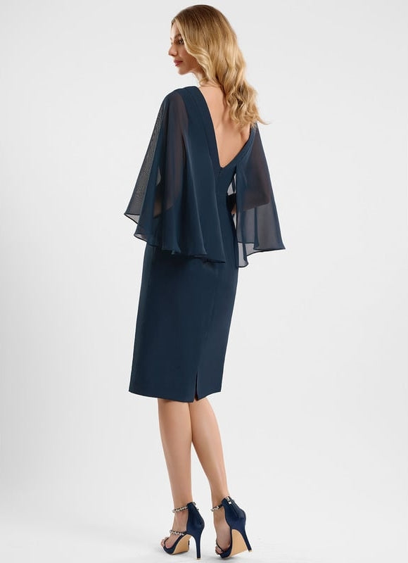 Robe Fourreau Châle Élégante - gallery 4