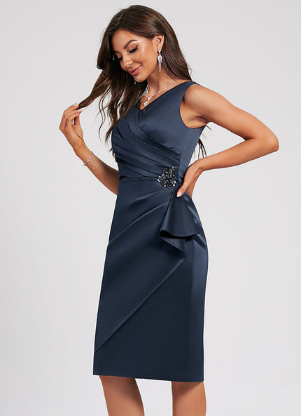 Robe Fourreau Cocktail Satinée