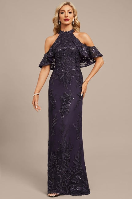 Robe Fourreau Pailletée Violette