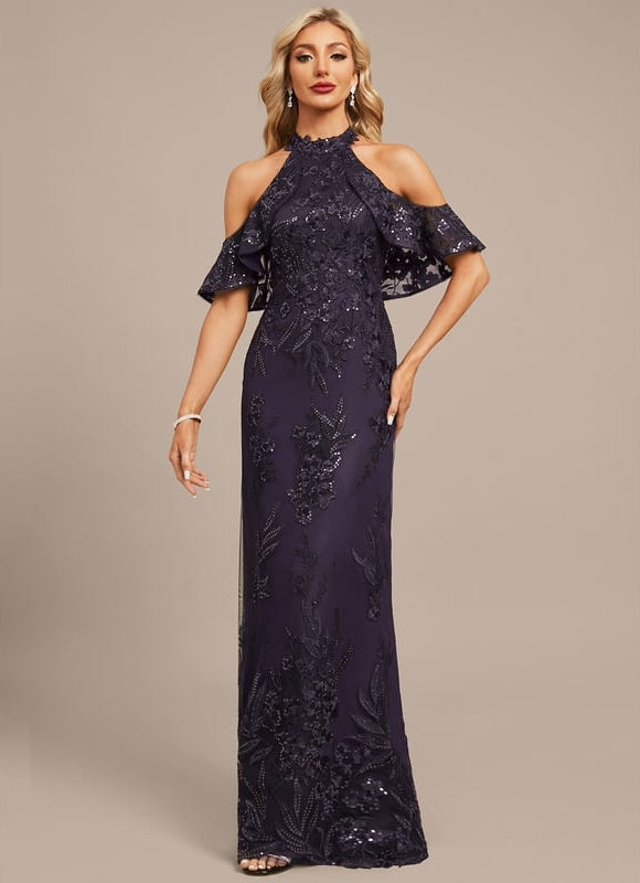 Robe Fourreau Pailletée Violette