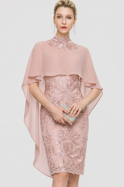 Robe Fourreau Rose Velouté - gallery 2