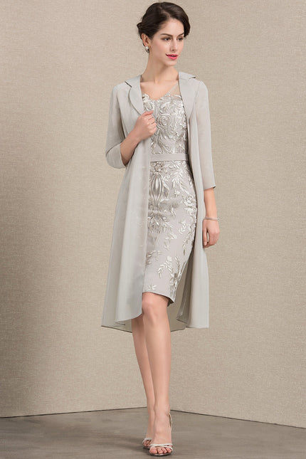Robe Fourreau Élégance Grise - gallery 2