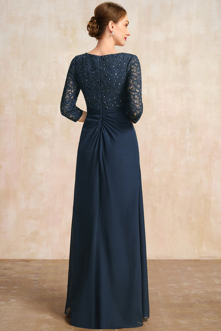 Robe Fourreau Longue Marine Chic - gallery 5