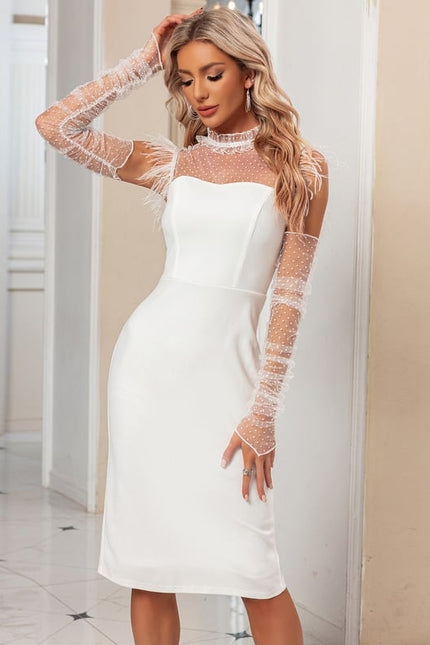 Robe Fourreau Longue Blanche - gallery 5