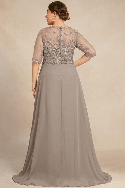 Robe Fourreau Grise Éclatante - gallery 9