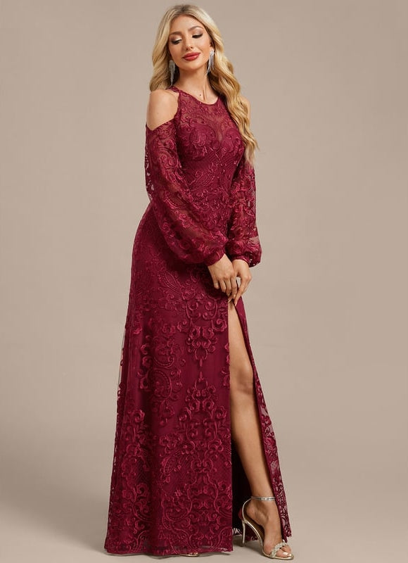 Robe Fourreau Dentelle Rouge - gallery 4