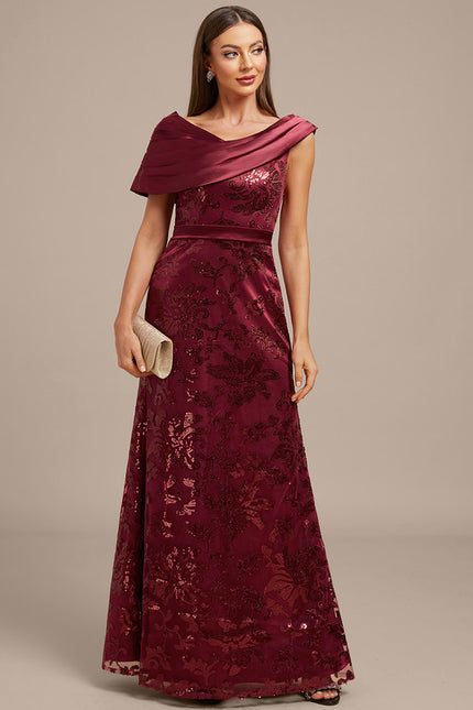 Robe Fourreau Satin Bordeaux Élégante
