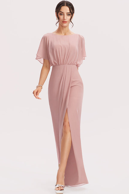 Robe Fourreau Mousseline Rose