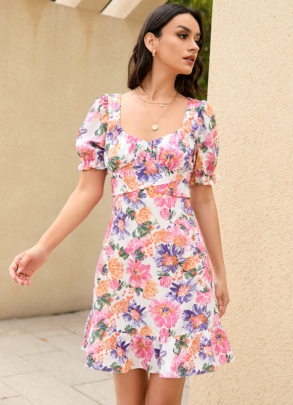 Robe Fourreau Fleurie Mini - gallery 3