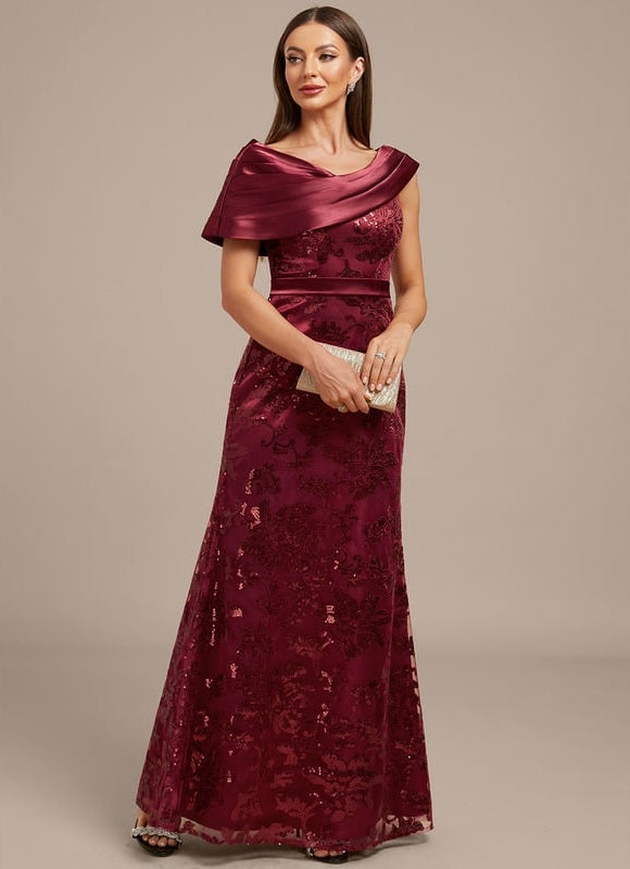 Robe Fourreau Satin Bordeaux Élégante - gallery 4