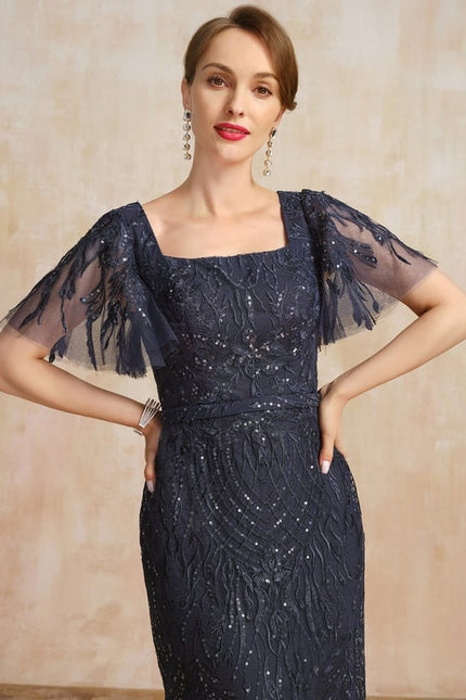 Robe Fourreau En Dentelle Scintillante - gallery 1