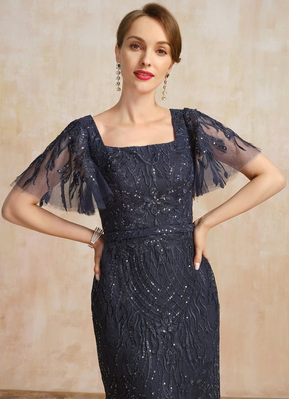Robe Fourreau En Dentelle Scintillante - gallery 1