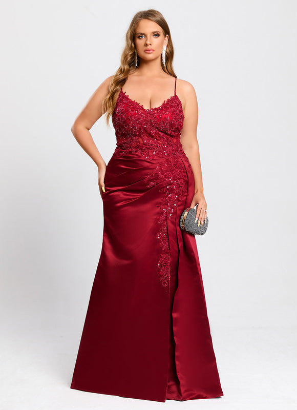 Robe Fourreau Sirène Satinée - gallery 9