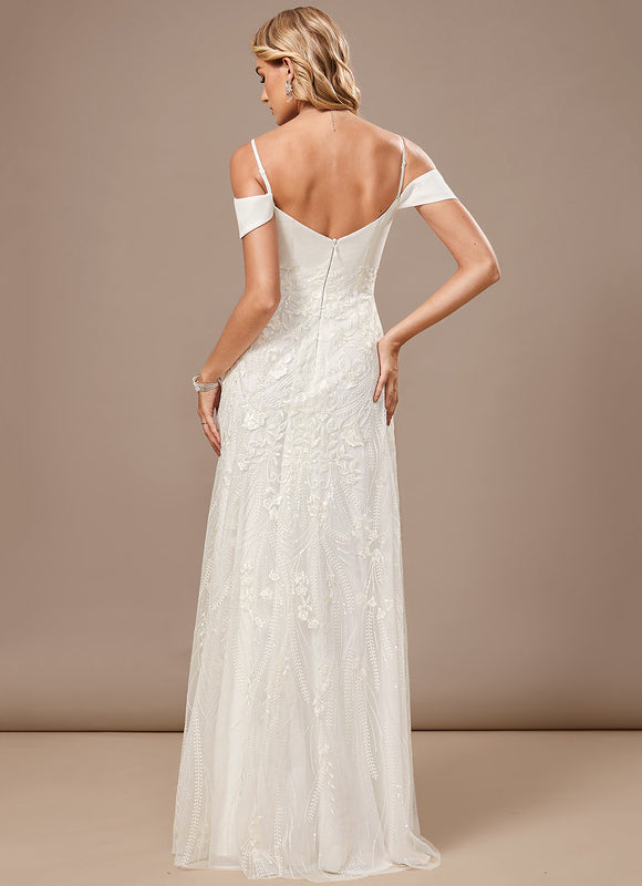 Robe Fourreau Dentelle Blanche - gallery 7