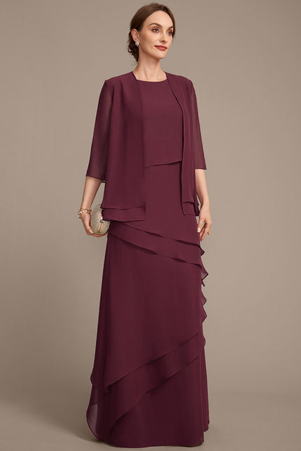 Robe Fourreau Cascade Bordeaux - gallery 3