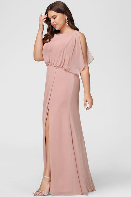 Robe Fourreau Mousseline Rose - gallery 8