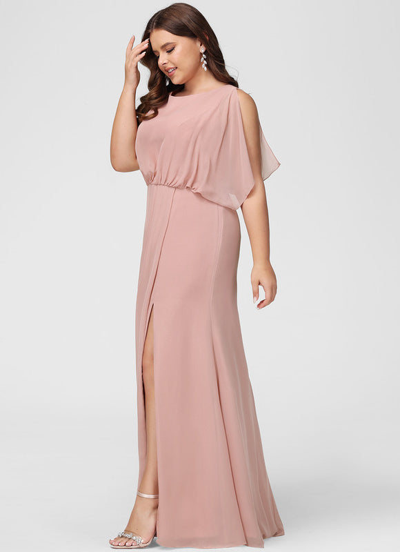 Robe Fourreau Mousseline Rose - gallery 8