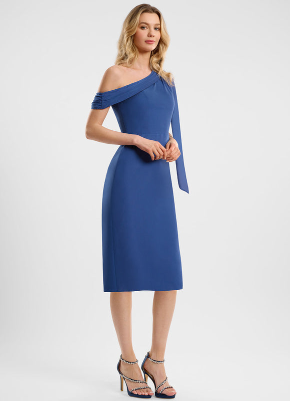 Robe Fourreau Bleue Élégante - gallery 2