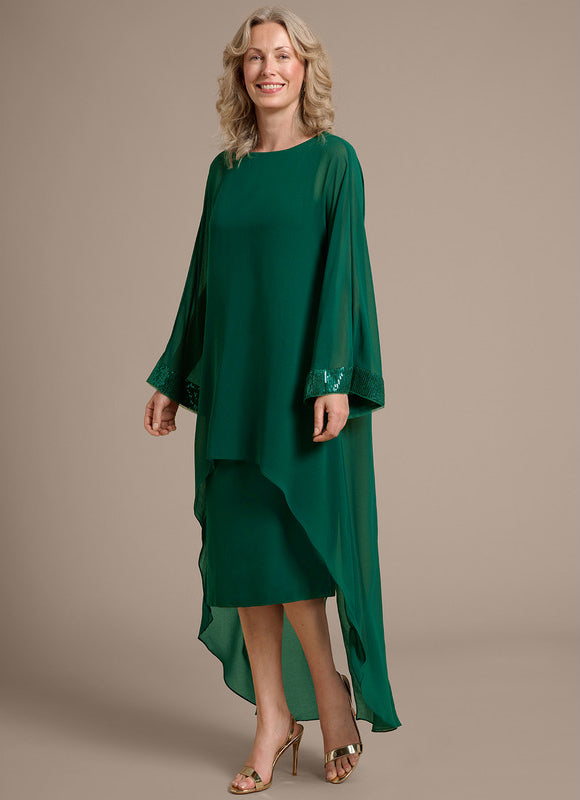 Robe Fourreau Émeraude Éclatante - gallery 3
