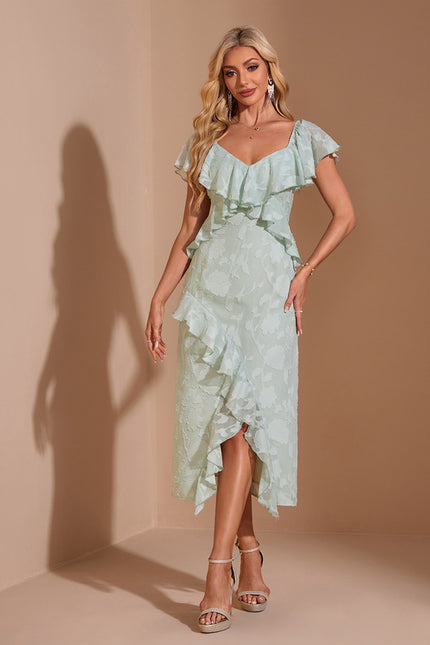 Robe Fourreau Vert Pastel Flottant - gallery 5