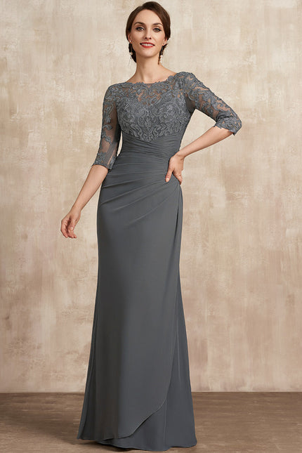 Robe Fourreau Dentelle Grise