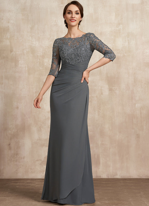 Robe Fourreau Dentelle Grise