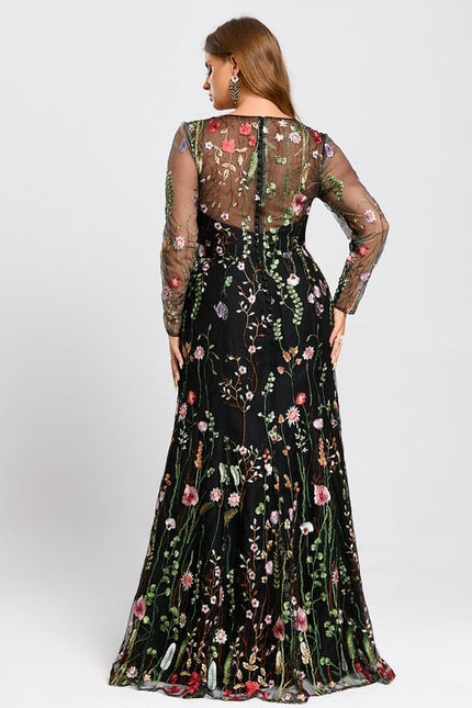 Robe Fourreau Florale Nocturne - gallery 9