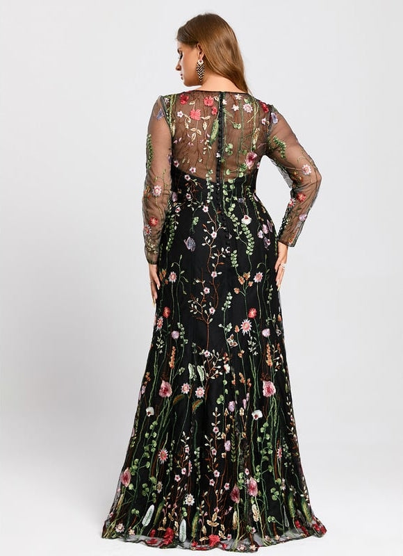 Robe Fourreau Florale Nocturne - gallery 9