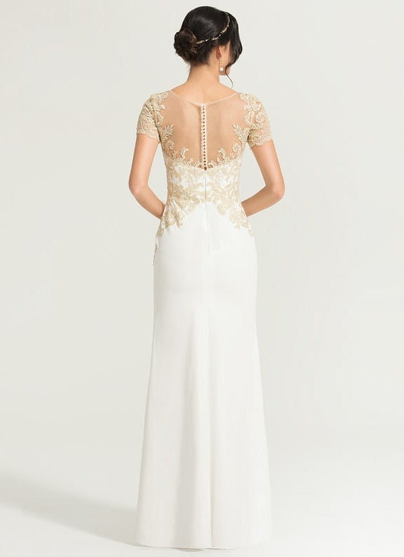 Robe Fourreau Élégante Écrue - gallery 3